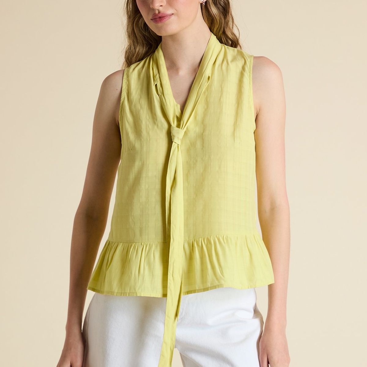 IO - Blusa Sin Mangas Amarillo Mujer Io