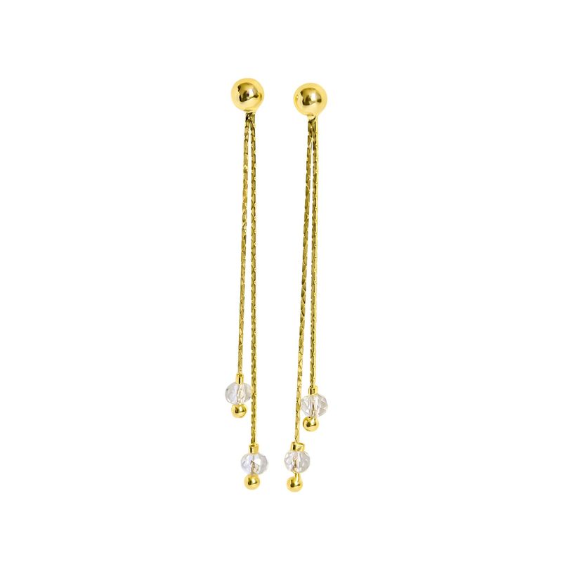 ANDREA COGGIOLA JOYAS - Aros Josefa Largos Cristal Enchapado Oro 18K