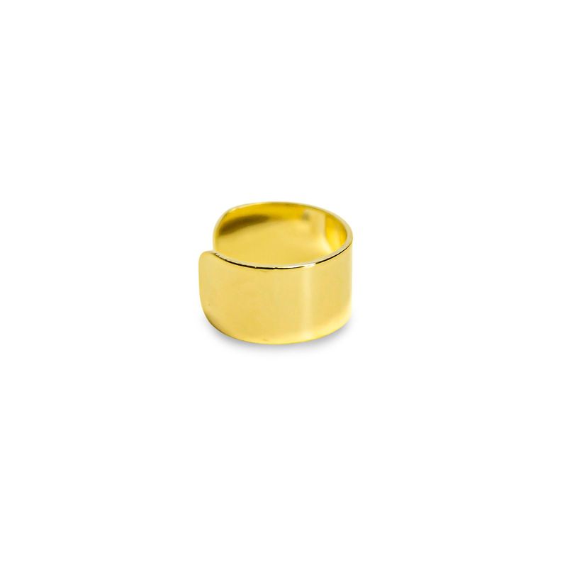 ANDREA COGGIOLA JOYAS - Aro Bidu Liso Plano Enchapado Oro 18K