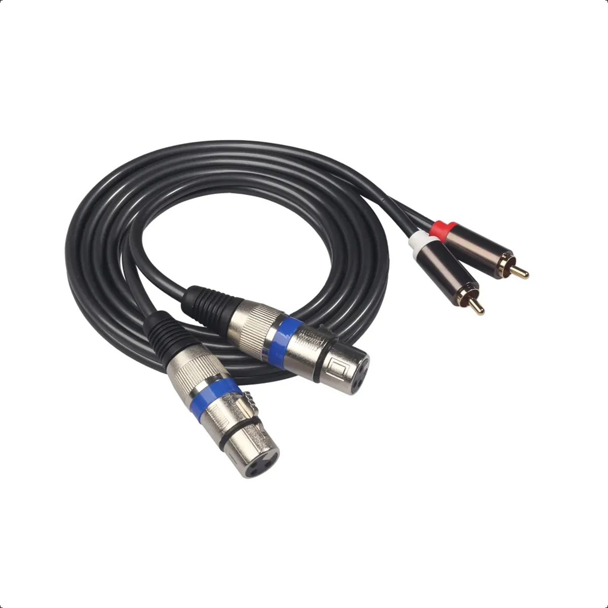 GENERICO - Cable Audio Profesional Djs 2 Xlr Plug A 2 Rca 1,5 Metros