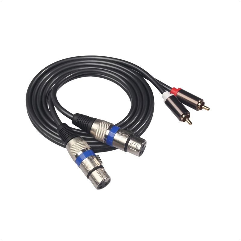 GENERICO - Cable Audio Profesional Djs 2 Xlr Plug A 2 Rca 1,5 Metros
