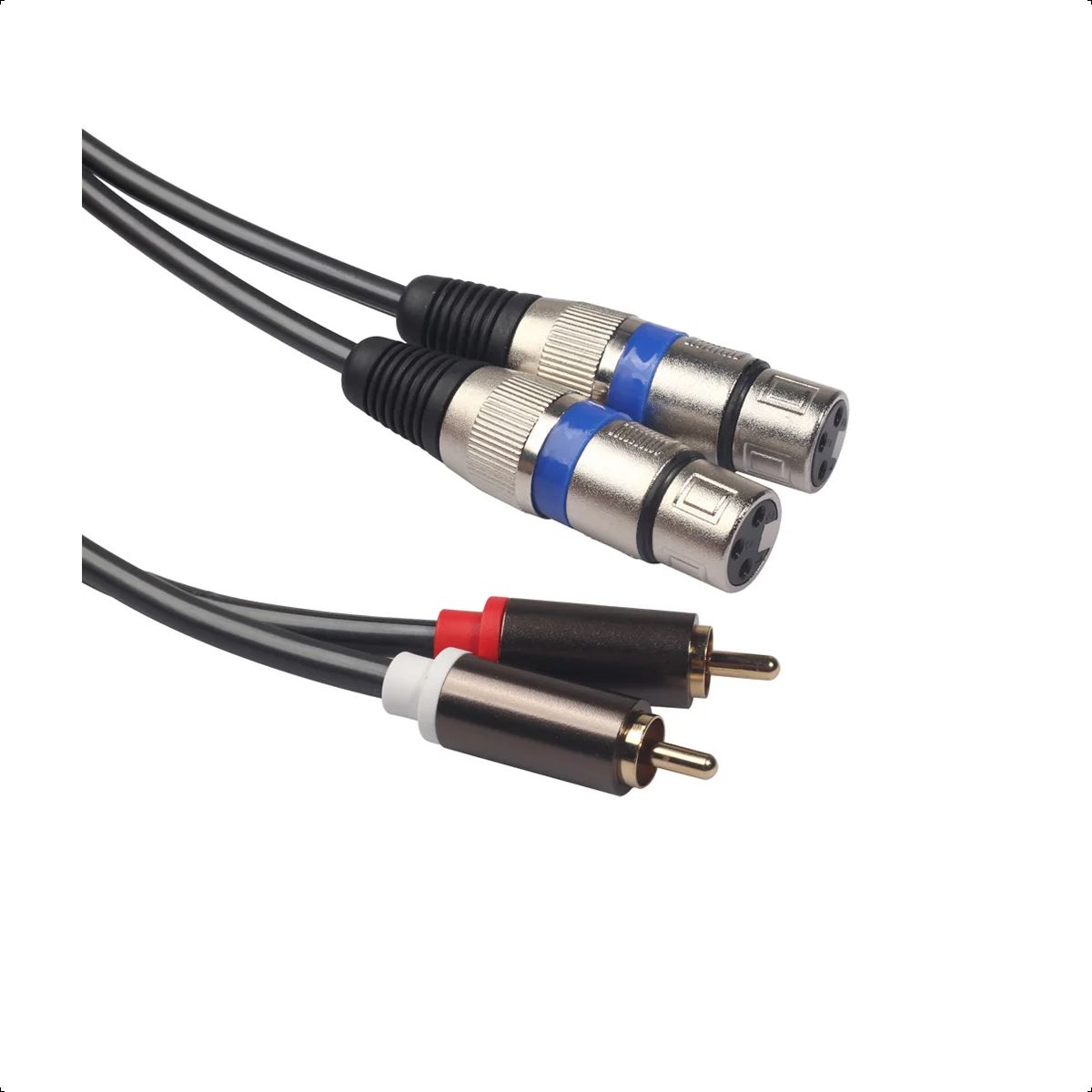 GENERICO - Cable Audio Profesional Djs 2 Xlr Plug A 2 Rca 1,5 Metros