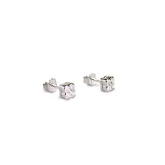 ANDREA COGGIOLA JOYAS - Aros Trébol Circón Blanco Plata Fina 925