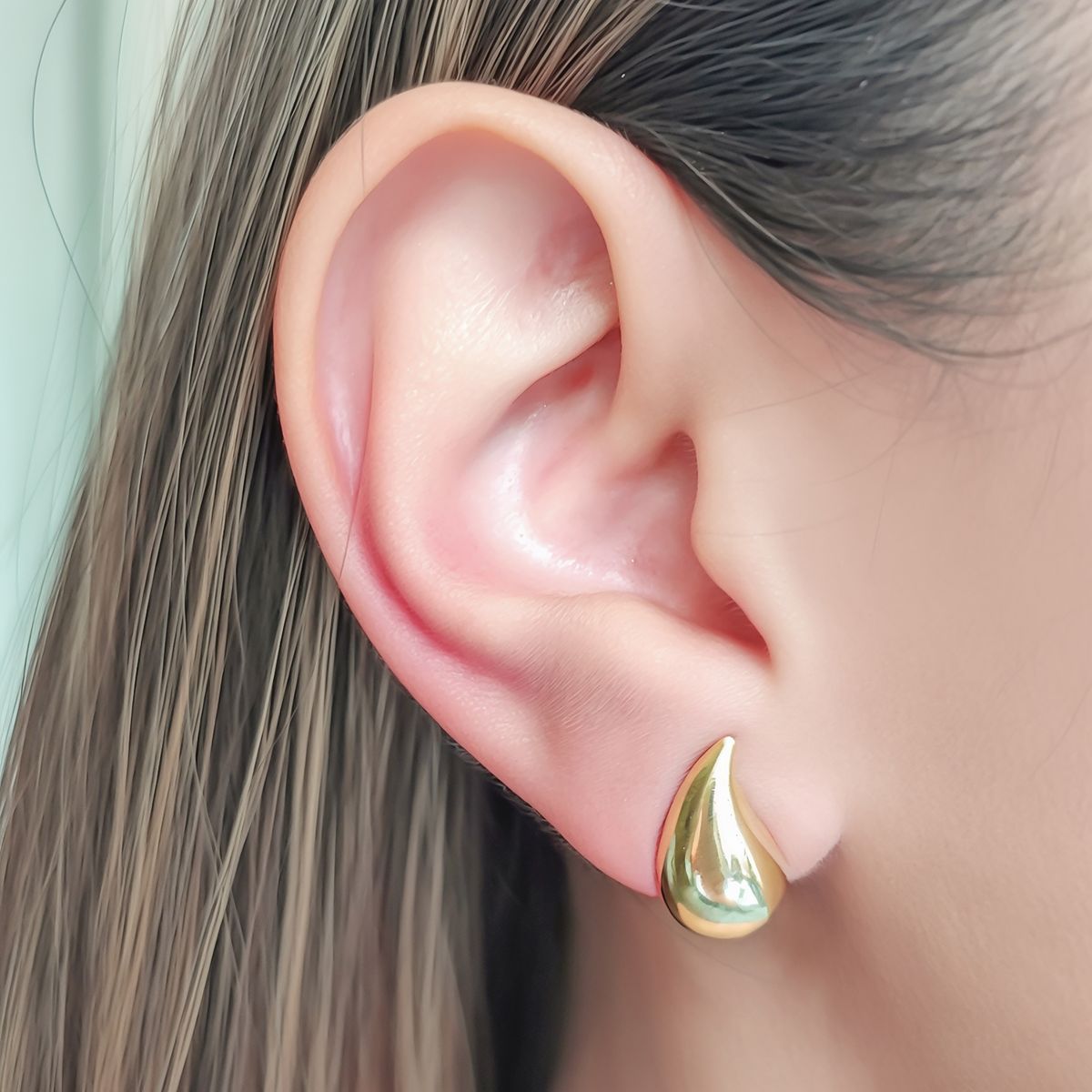 COGGIOLA - Aros Gota Adriana Enchapado Oro 18K