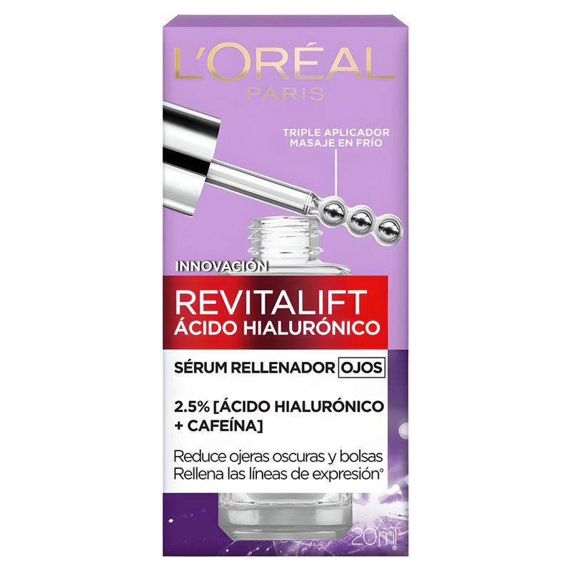 LOREAL PARIS - Loréal Serum Rellenador de Ojos Revitalift Acido Hialuronico 20 mL