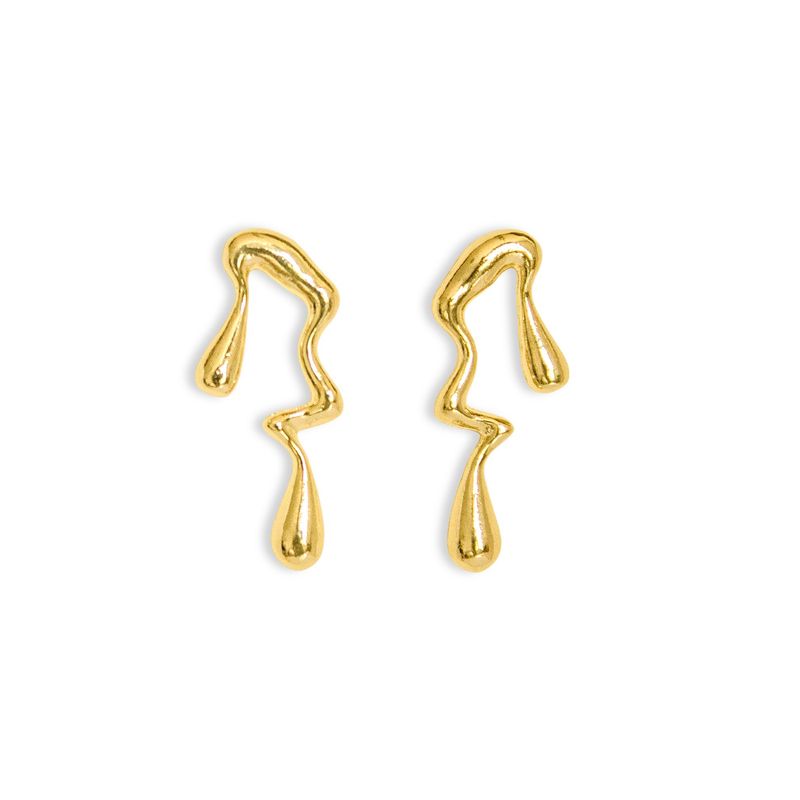 ANDREA COGGIOLA JOYAS - Aros Orgánicos Enchapado Oro 18K