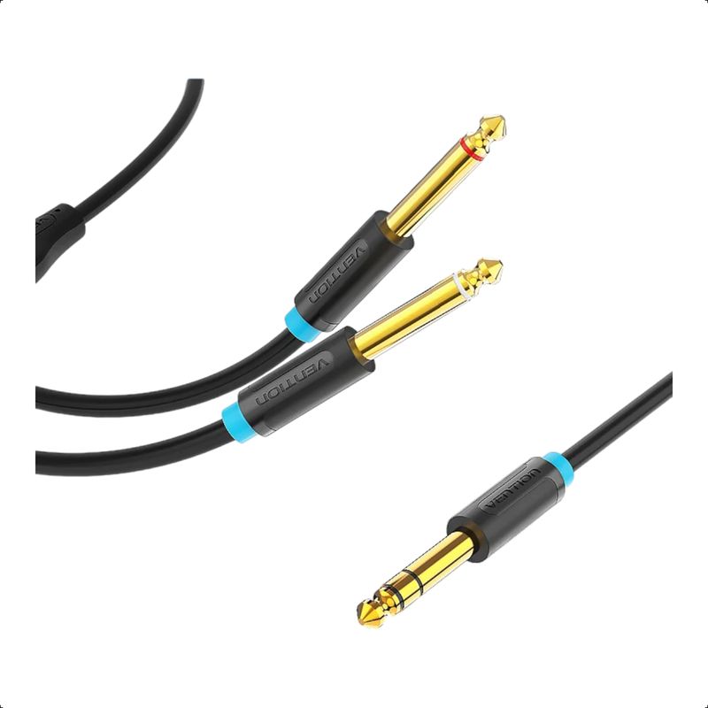 VENTION - Cable Audio En Y 6,3mm A 2 Plug 6,3m Mono Dj De 1 M Vention