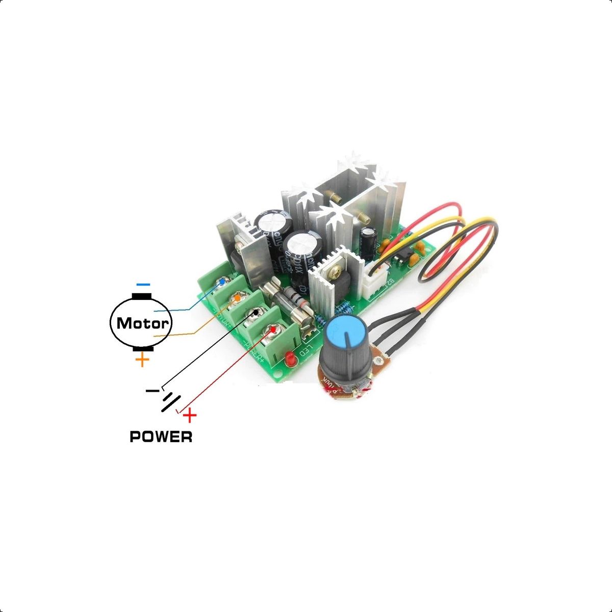 GENERICO - Control De Velocidad De Motor Dc 10-60v 20a Pwm 12v 24v 48v
