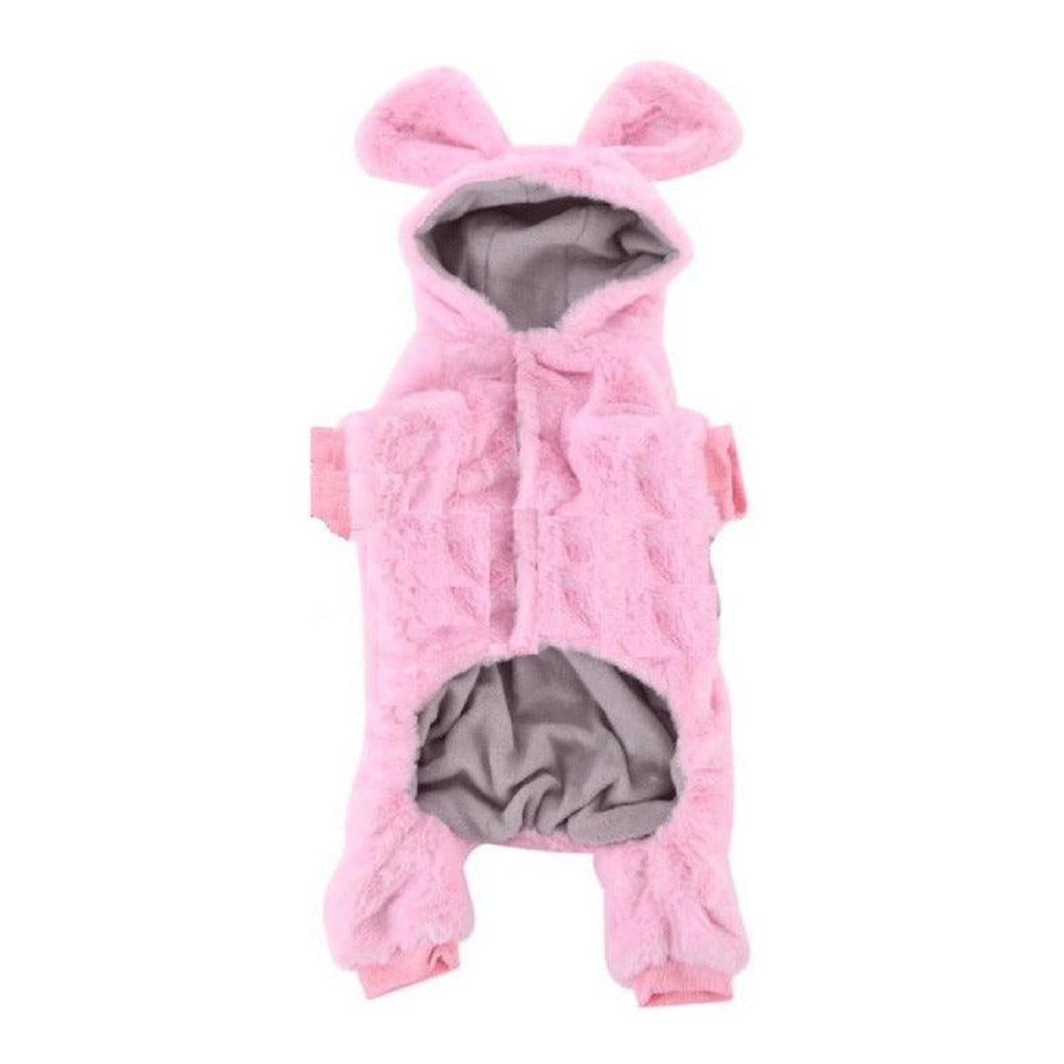 GENERICO - Ropa Polerón Enterito De Polar Con Capucha Para Perro - Rosa - M