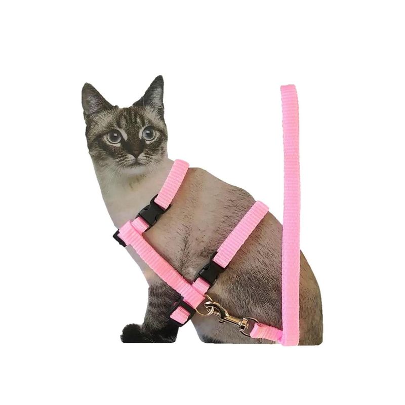 GENERICO - Arnés para gatos ajustable super resistente - Rosa - DN-123-Rosado-1