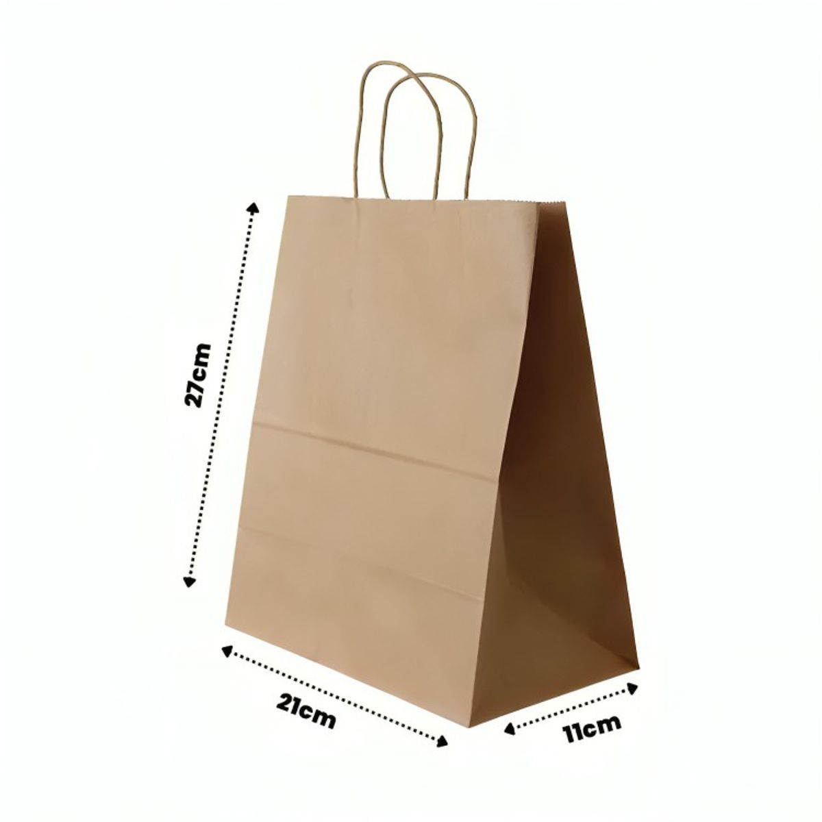 GENERICO - Bolsas Papel Kraft 12 Unidades 21x27x11cm