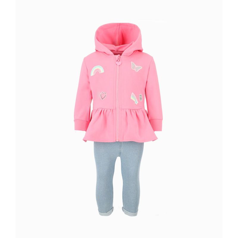 4KIDS - Conjunto bebé de polerón y calzas Rosado 4 Kids