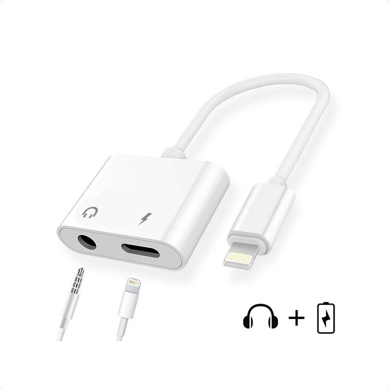 GENERICO - Adaptador Para iPhone De Audífonos Lightning Y 3.5 Mm Audio