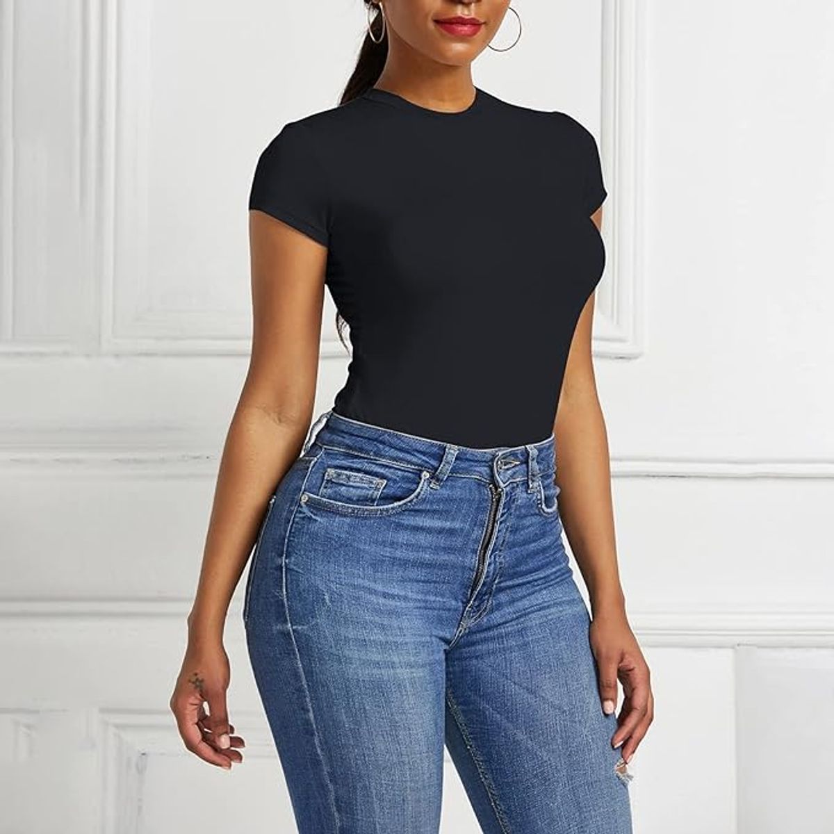 LIKE SHOP - Body Bambú Mujer Ajustable Manga Corta Elasticado Colores 711