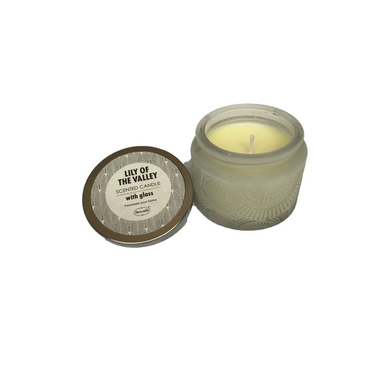 GENERICO - Vela Aromatica Vidrio Tallado Fragancia Lirio De Valle