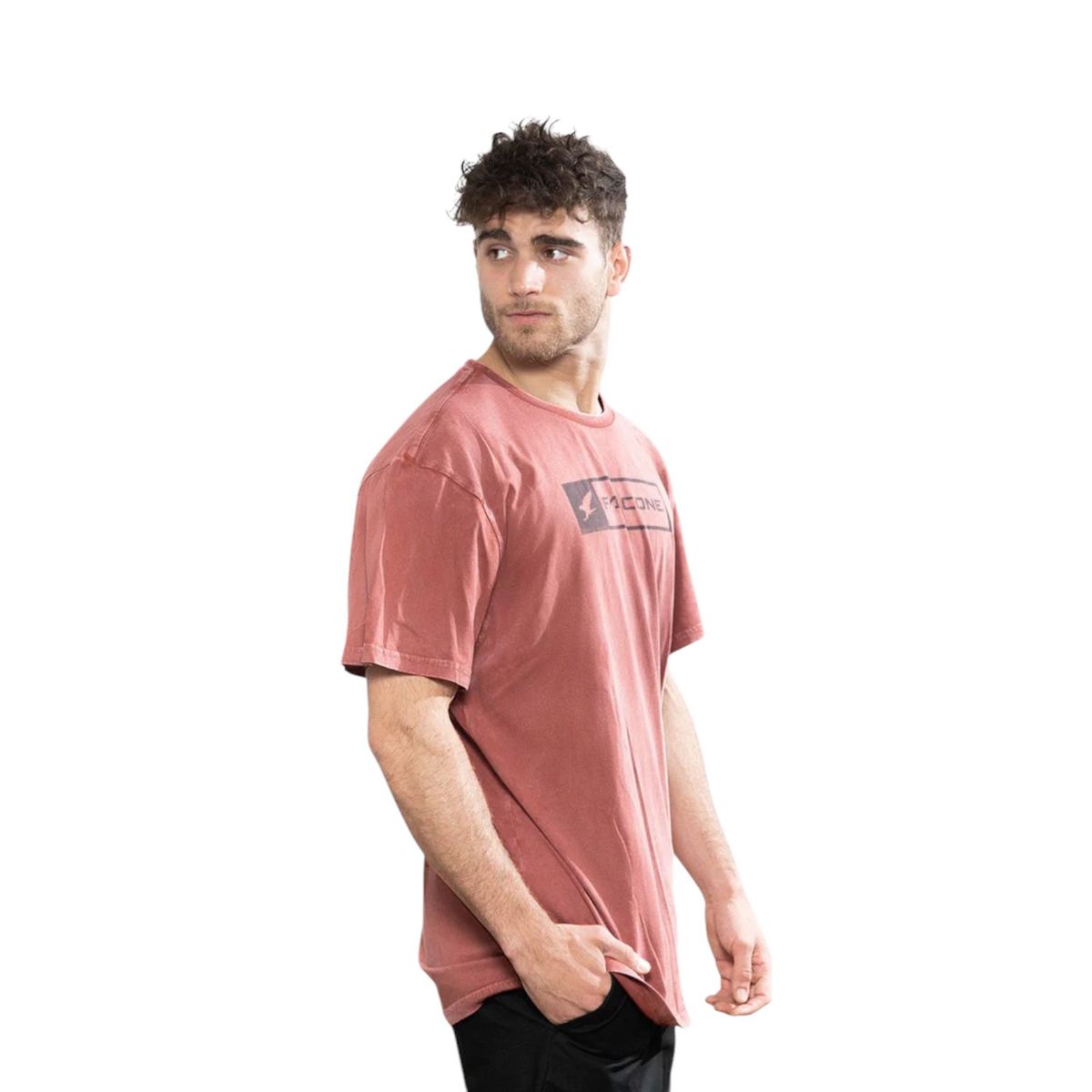 FALCONE - Polera Acid-Wash Rectangular Logo Hombre Falcone
