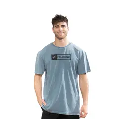 FALCONE - Polera Acid-Wash Rectangular Logo Hombre