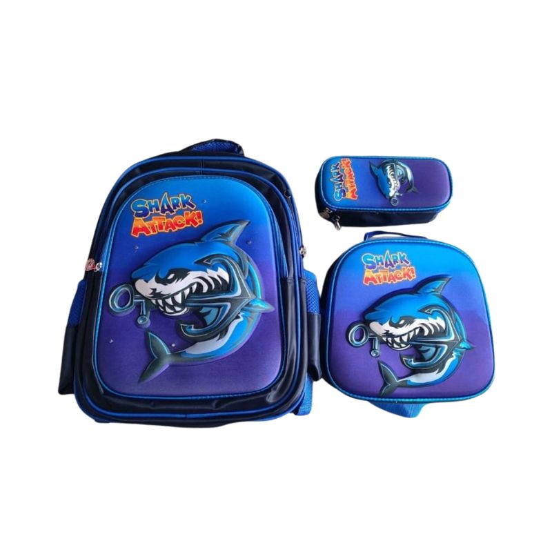 GENERICO - Set De 3 Mochila De Ruedas Con Lonchera y Estuche Para Niños - Verde / 2