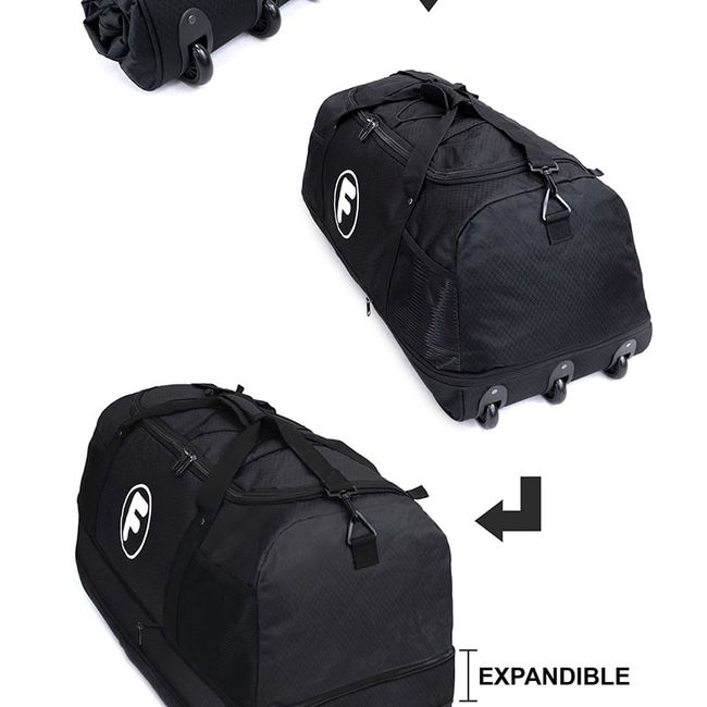 F LA MALETA DE CHILE - Bolso L Kong negro enrollable con ruedas 80 ltrs F la Maleta de Chile