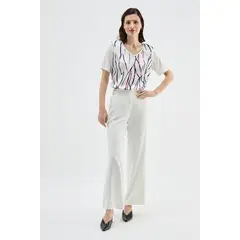 MA GRIFFE - Polera Manga Corta Crudo Mujer Magriffe