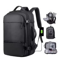 Mochila Viaje Avión Cabina Expandible Impermeable Usb 40l