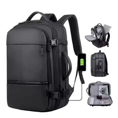 GENERICO - Mochila Viaje Avión Cabina Expandible Impermeable Usb 40l