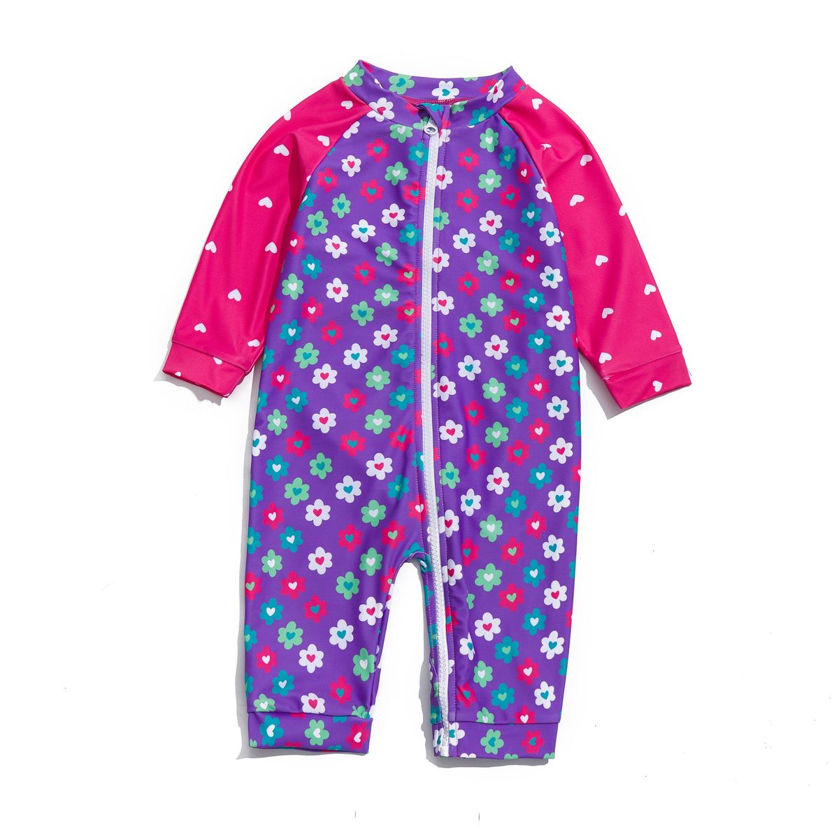 BONVERANO - Traje De Baño Con Cierre Completo Bebé Niñas Protección UV