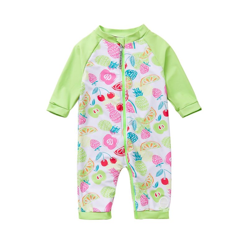 BONVERANO - Traje De Baño Con Cierre Completo Bebé Niñas Protección UV