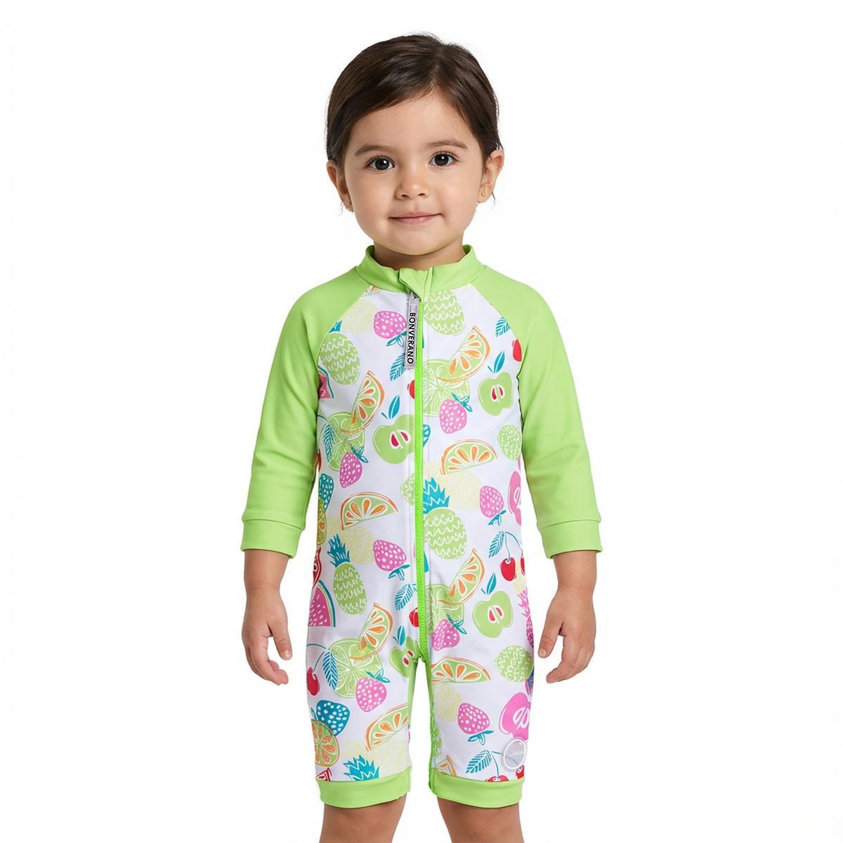 BONVERANO - Traje De Baño Con Cierre Completo Bebé Niñas Protección UV