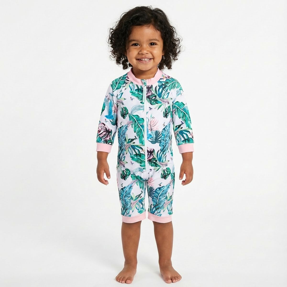 BONVERANO - Traje De Baño Con Cierre Completo Bebé Niñas Protección UV