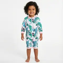 BONVERANO - Traje De Baño Con Cierre Completo Bebé Niñas Protección UV