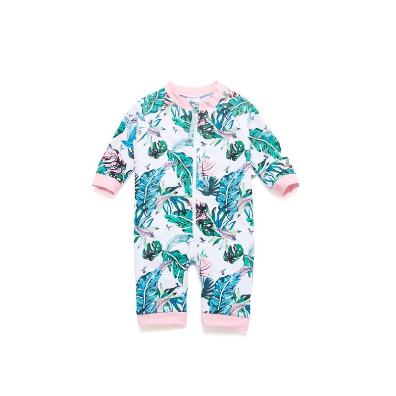 BONVERANO - Traje De Baño Con Cierre Completo Bebé Niñas Protección UV
