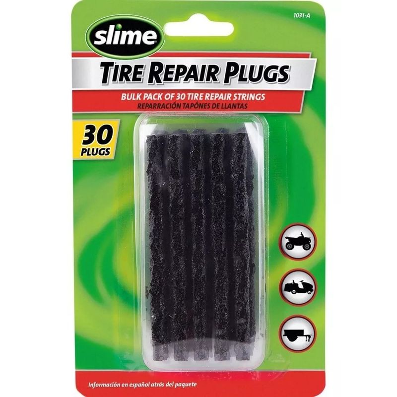 GENERICO - Pack 30 Tripas Tapones Reparacion Neumatico Sin Camara Slime