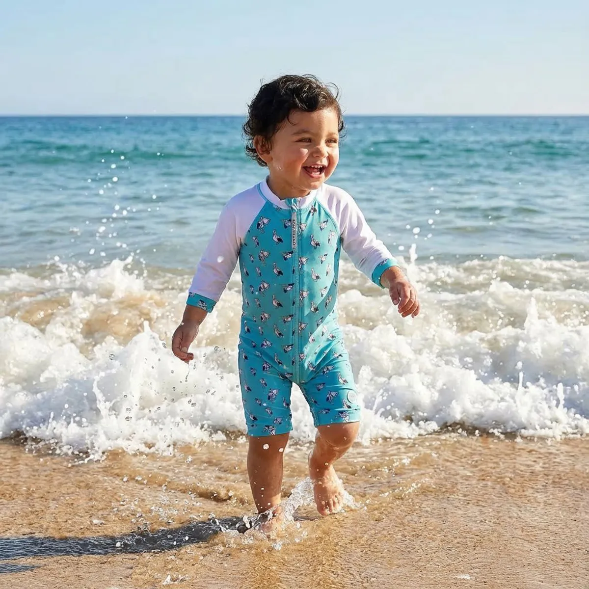 BONVERANO - Traje De Baño Con Cierre Completo Bebé Niños Protección UV