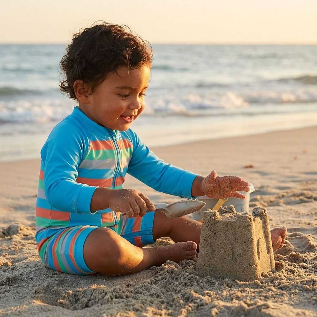 BONVERANO - Traje De Baño Con Cierre Completo Bebé Niños Protección UV