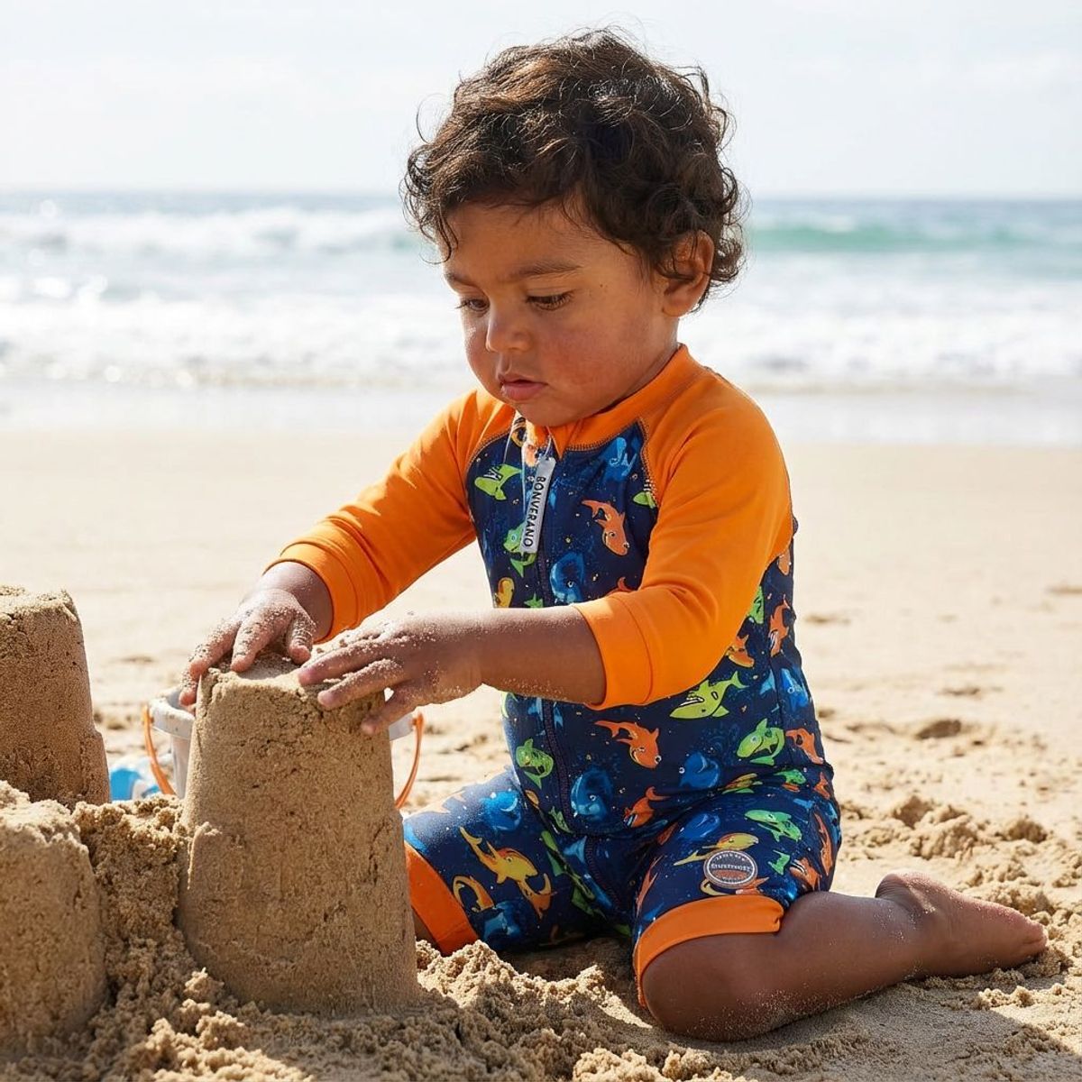 BONVERANO - Traje De Baño Con Cierre Completo Bebé Niños Protección UV