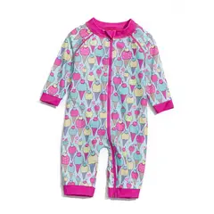 BONVERANO - Traje De Baño Con Cierre Completo Bebé Niñas Protección UV