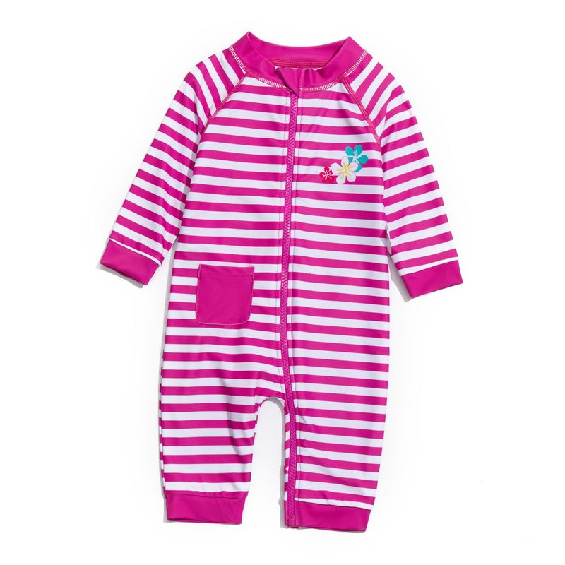 BONVERANO - Traje De Baño Con Cierre Completo Bebé Niñas Protección UV