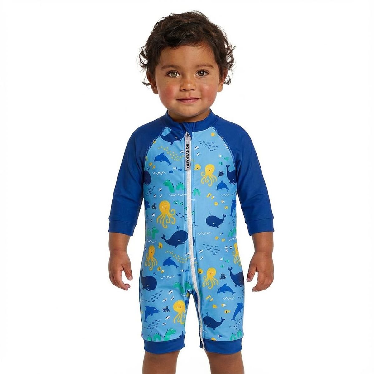 BONVERANO - Traje De Baño Con Cierre Completo Bebé Niños Protección UV