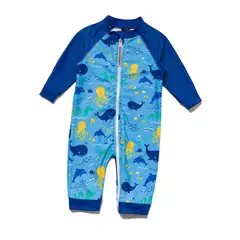 BONVERANO - Traje De Baño Con Cierre Completo Bebé Niños Protección UV