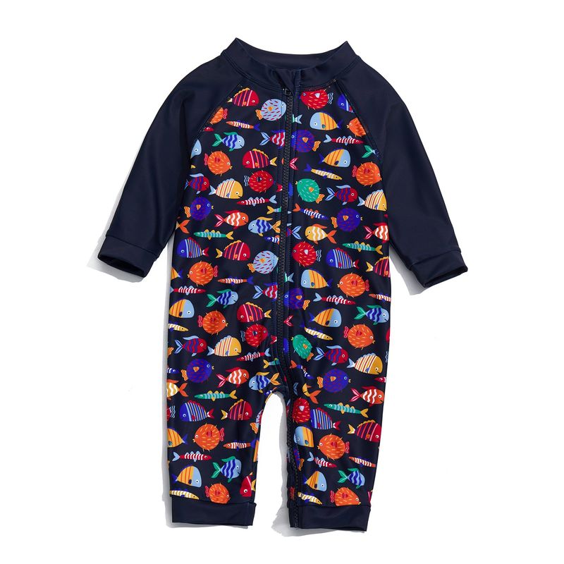 BONVERANO - Traje De Baño Con Cierre Completo Bebé Niños Protección UV