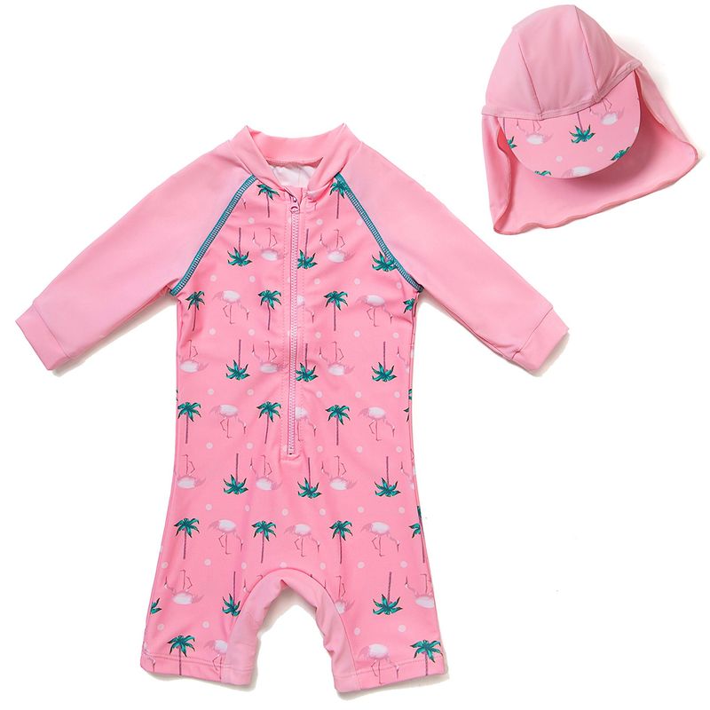 BONVERANO - Traje De Baño Manga Larga  Bebé Niñas Protección Solar UV