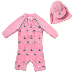 BONVERANO - Traje De Baño Manga Larga Bebé Niñas Protección Solar UV