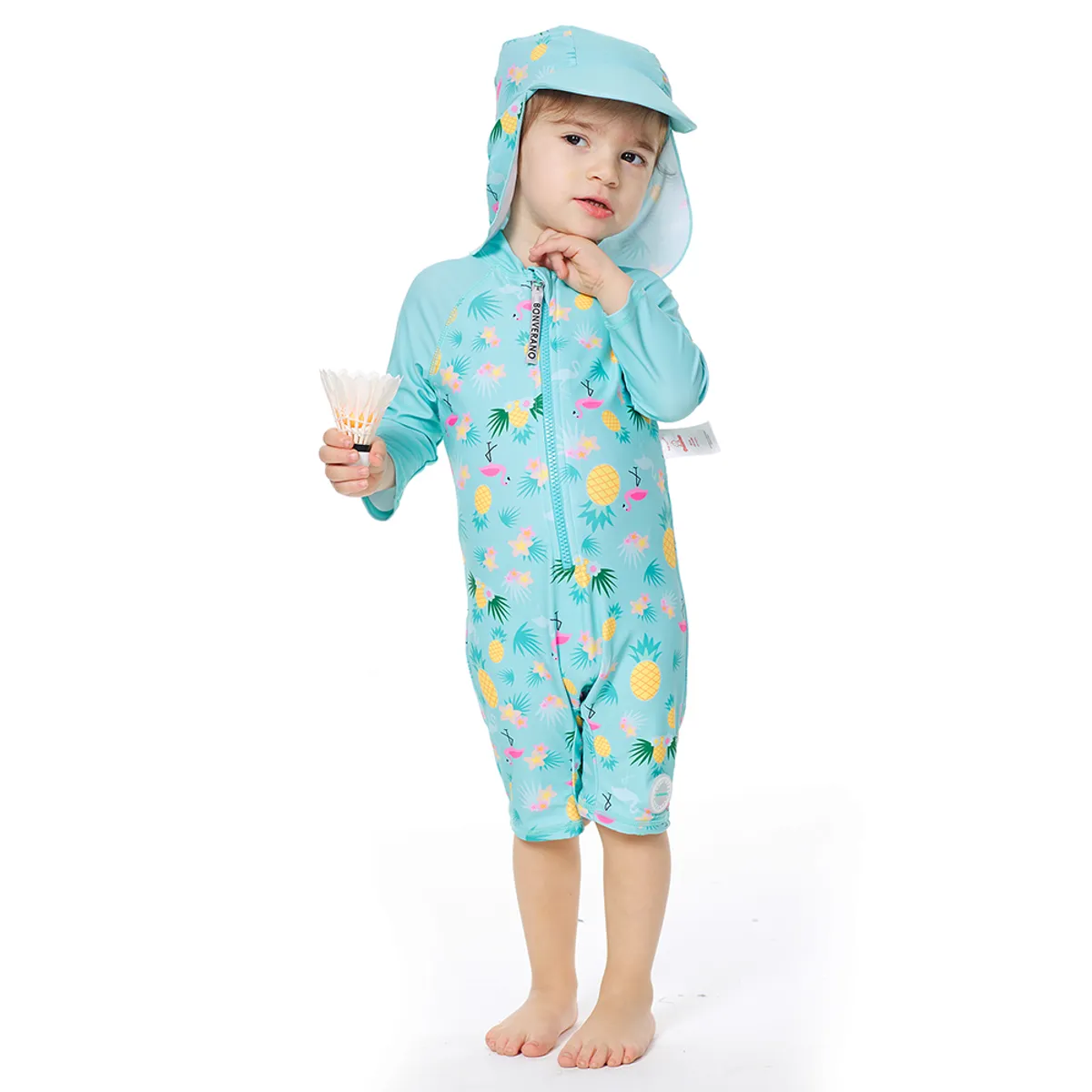 BONVERANO - Traje De Baño Manga Larga  Bebé Niñas Protección Solar UV