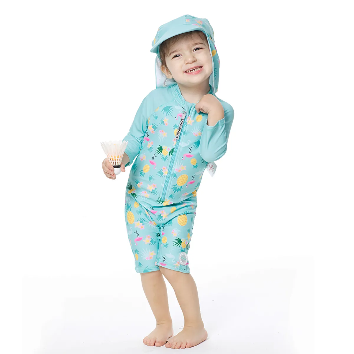 BONVERANO - Traje De Baño Manga Larga  Bebé Niñas Protección Solar UV