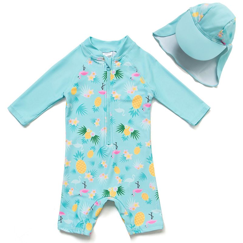 BONVERANO - Traje De Baño Manga Larga  Bebé Niñas Protección Solar UV