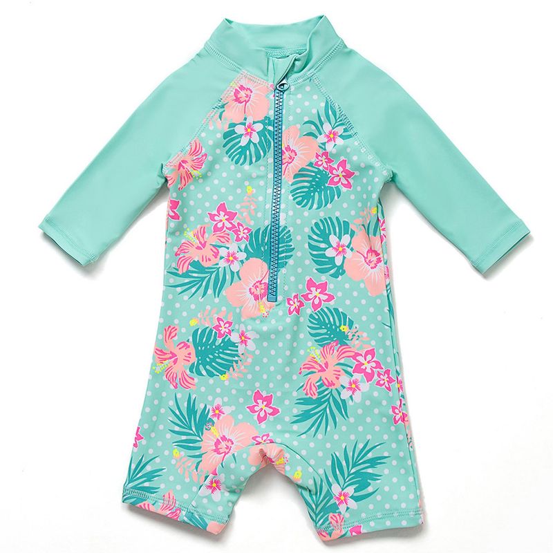 BONVERANO - Traje De Baño Manga Larga  Bebé Niñas Protección Solar UV