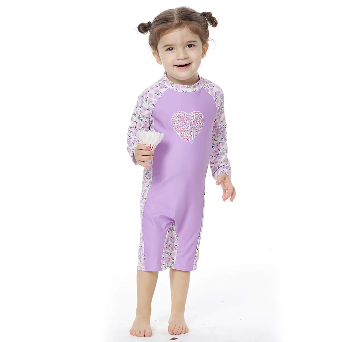 BONVERANO - Traje De Baño Manga Larga  Bebé Niñas Protección Solar UV