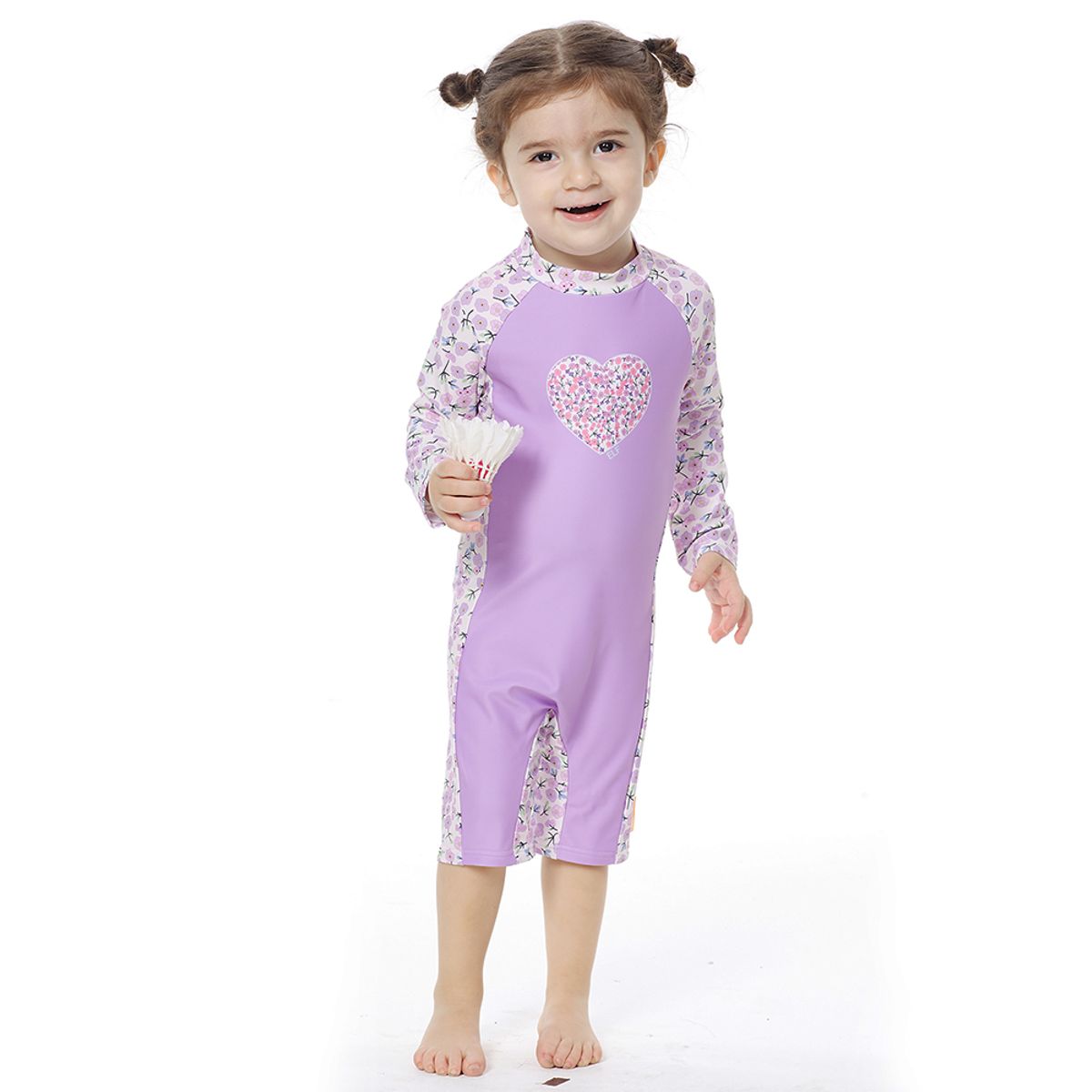 BONVERANO - Traje De Baño Manga Larga  Bebé Niñas Protección Solar UV