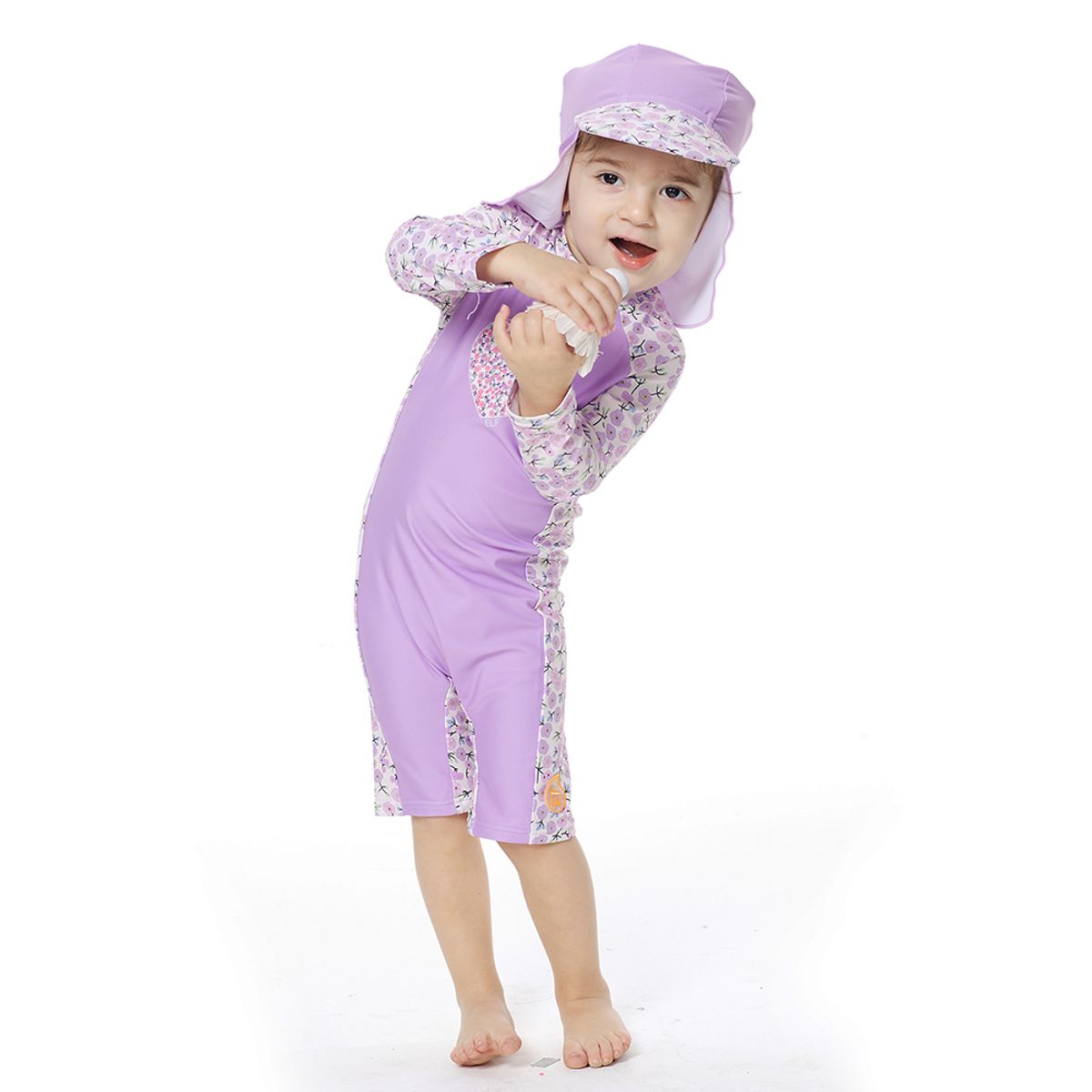 BONVERANO - Traje De Baño Manga Larga  Bebé Niñas Protección Solar UV